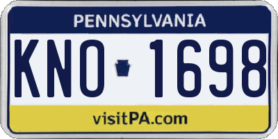 PA license plate KNO1698