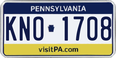 PA license plate KNO1708