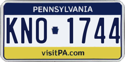 PA license plate KNO1744