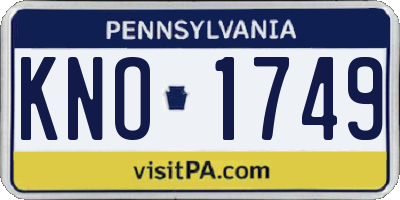 PA license plate KNO1749