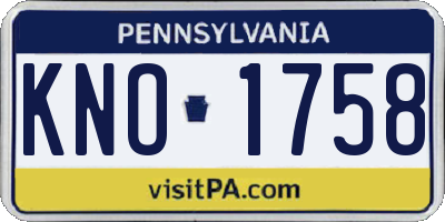 PA license plate KNO1758