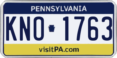 PA license plate KNO1763