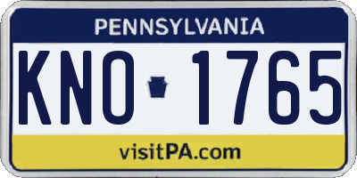 PA license plate KNO1765