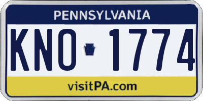 PA license plate KNO1774