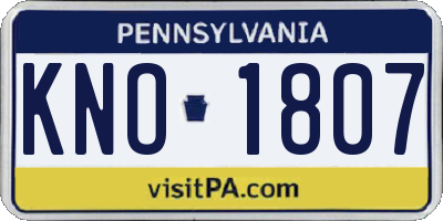 PA license plate KNO1807