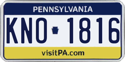 PA license plate KNO1816