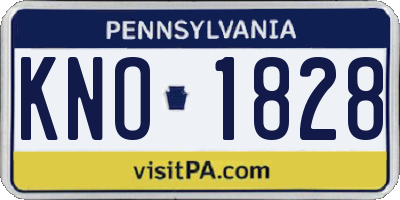 PA license plate KNO1828