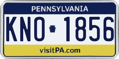 PA license plate KNO1856