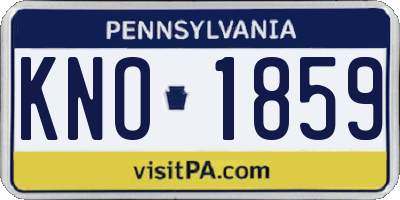 PA license plate KNO1859