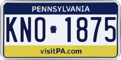 PA license plate KNO1875