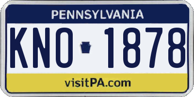PA license plate KNO1878