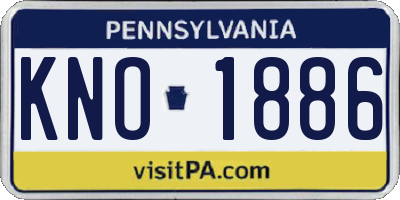 PA license plate KNO1886