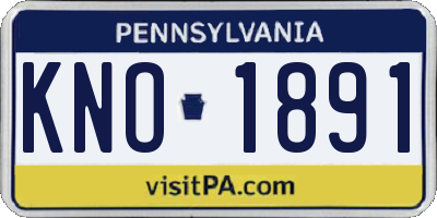 PA license plate KNO1891