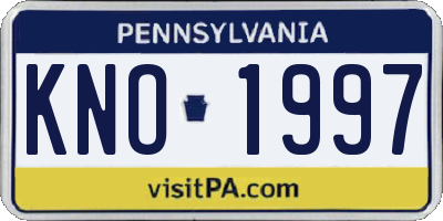 PA license plate KNO1997