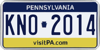 PA license plate KNO2014