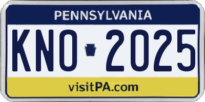 PA license plate KNO2025