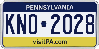 PA license plate KNO2028