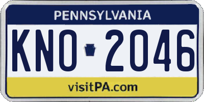PA license plate KNO2046