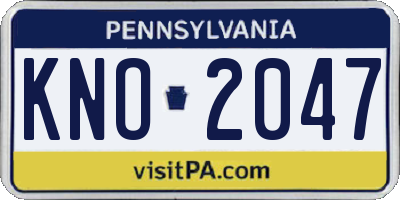 PA license plate KNO2047