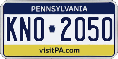 PA license plate KNO2050