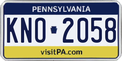 PA license plate KNO2058
