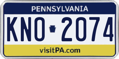 PA license plate KNO2074
