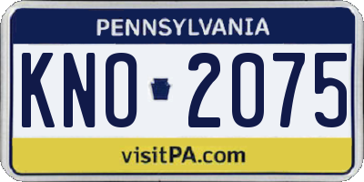 PA license plate KNO2075