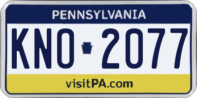 PA license plate KNO2077