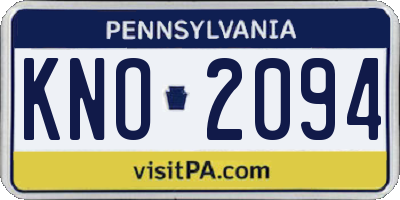 PA license plate KNO2094