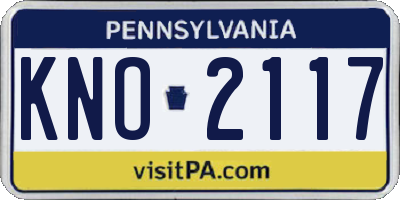 PA license plate KNO2117