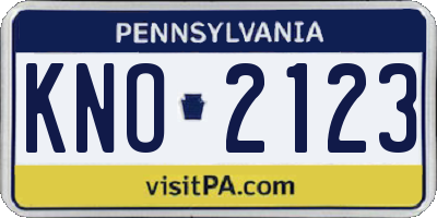 PA license plate KNO2123