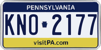 PA license plate KNO2177