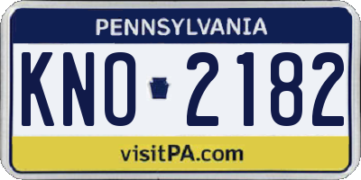 PA license plate KNO2182
