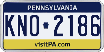 PA license plate KNO2186