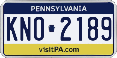 PA license plate KNO2189