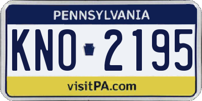 PA license plate KNO2195