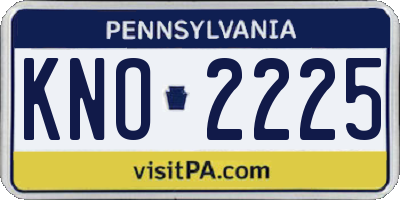 PA license plate KNO2225