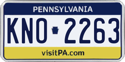 PA license plate KNO2263