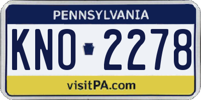 PA license plate KNO2278