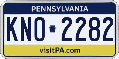 PA license plate KNO2282