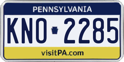 PA license plate KNO2285