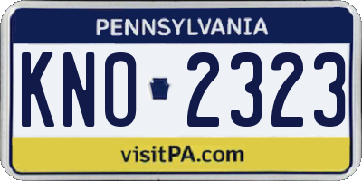 PA license plate KNO2323