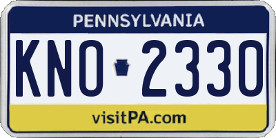 PA license plate KNO2330