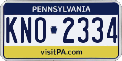 PA license plate KNO2334