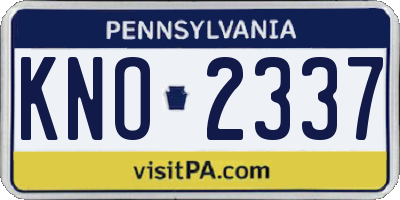 PA license plate KNO2337
