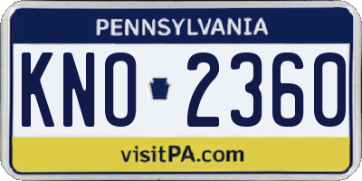 PA license plate KNO2360