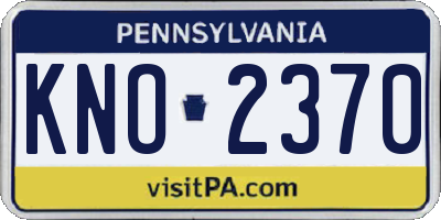 PA license plate KNO2370