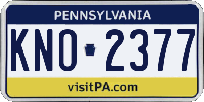 PA license plate KNO2377