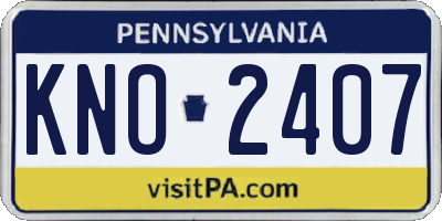 PA license plate KNO2407