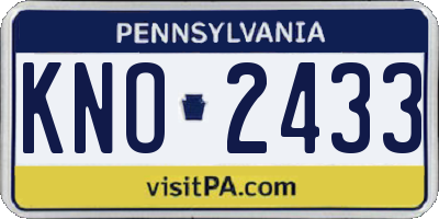 PA license plate KNO2433